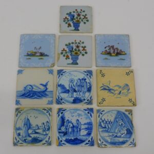 Delft and Tin-Glazed Earthenware Tiles by Unknown Artist. 18th-19th Century Biblical Scenes