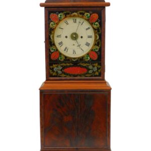 Rare Ezra Kelley and Nathaniel Shepherd Mahogany Alarm Shelf Clock