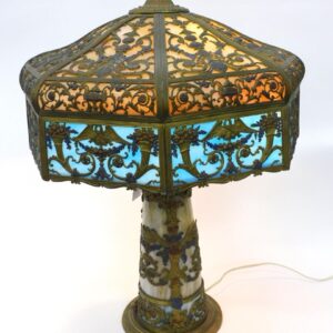 Northwest Aluminum Specialty Co. Slag Glass Lamp