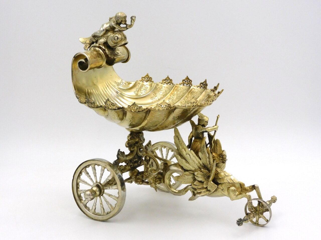 English Silver Chariot by Unknown Artist