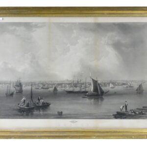 Steel Engraving Of Boston Harbor