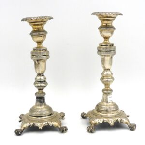 Pair of Spanish Colonial Silver Candlesticks