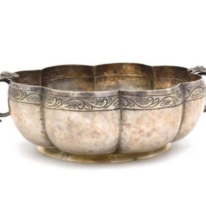 Mexican Sterling Silver Bowl with Floral Handles