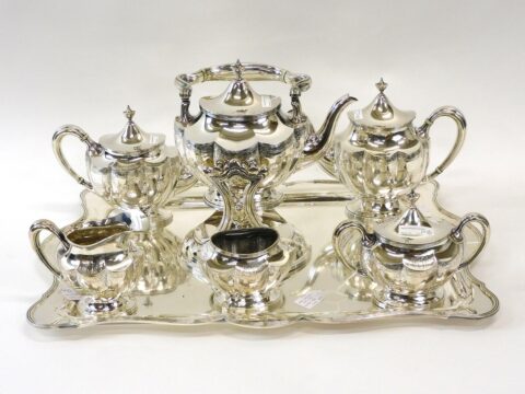 Graff Washbourne And Dunn New York Sterling Silver Tea Set