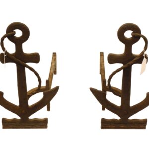 Pair Of Anchor Form Andirons.