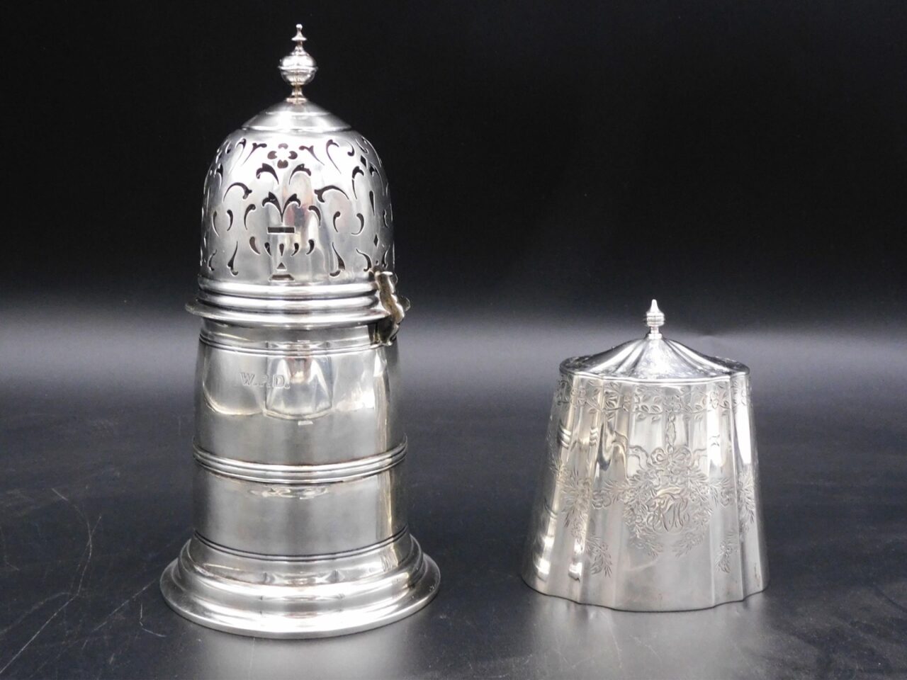 Tiffany & Co. Sterling Silver Muffineer and Tea Caddy