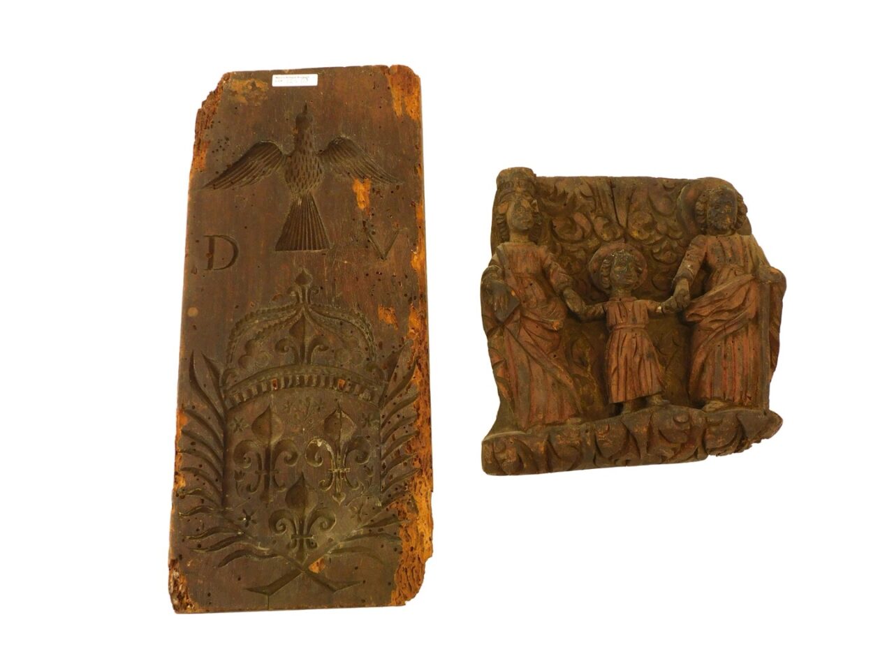 (2) Carved Wood Plaques.