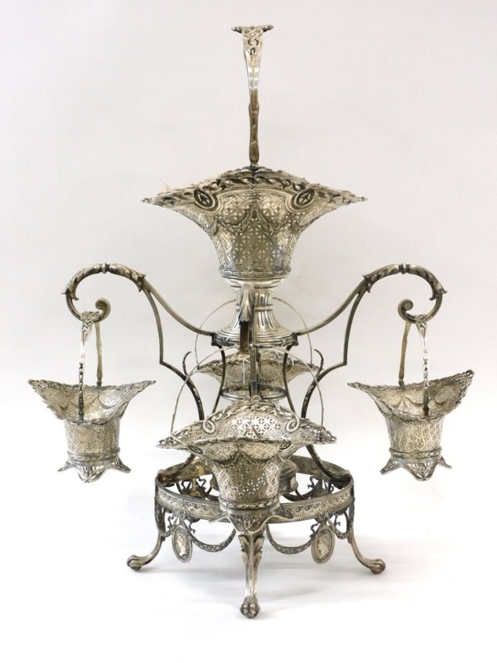 Fine Continental Silver Epergne by Unidentified Artist