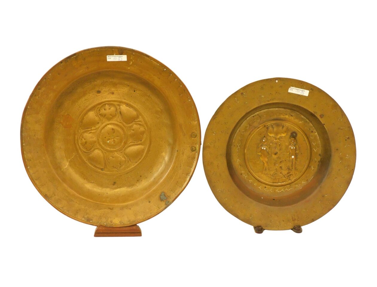 (2) Brass Alms Bowls.