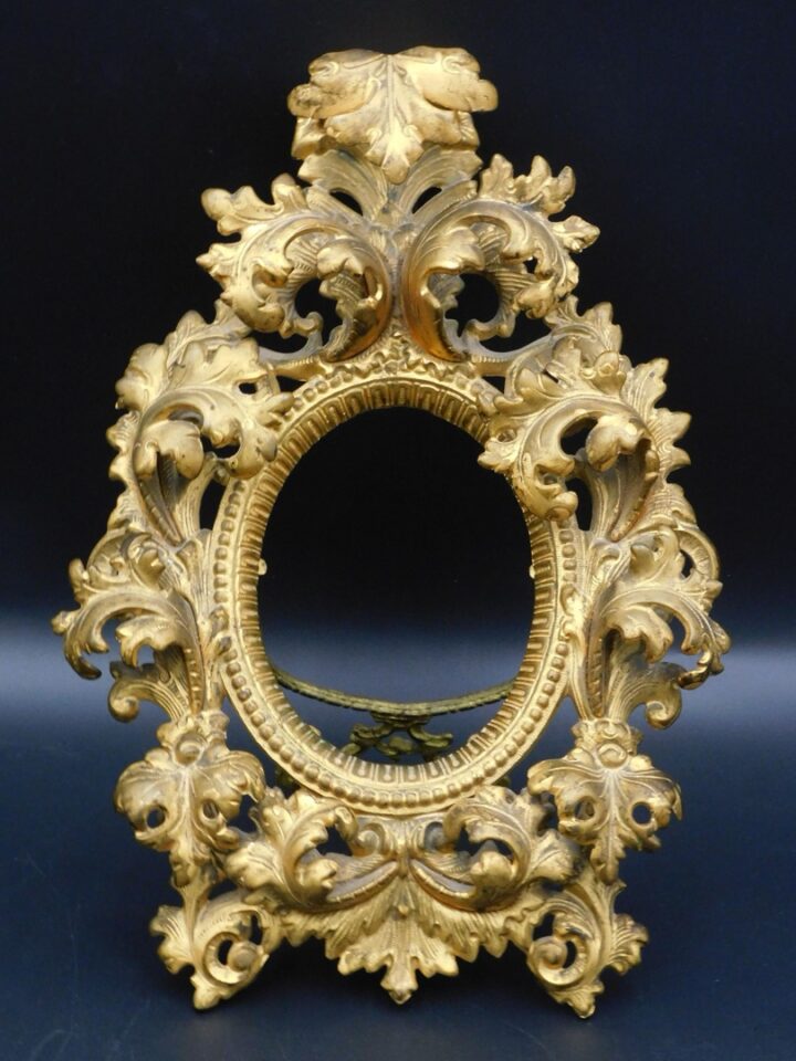 19th c. Gilded Brass Frame with Ornate Foliate Border by Unknown Artist