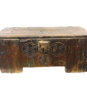 Carved Medieval Lift-Top Chest.