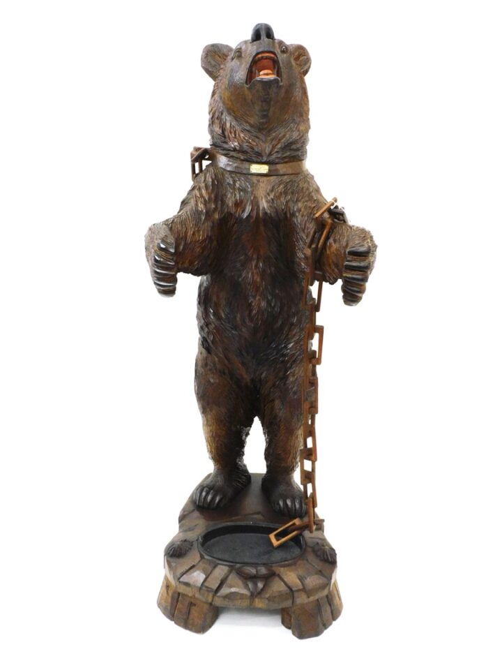 Birenze Black Forest Carved Bear Umbrella Stand