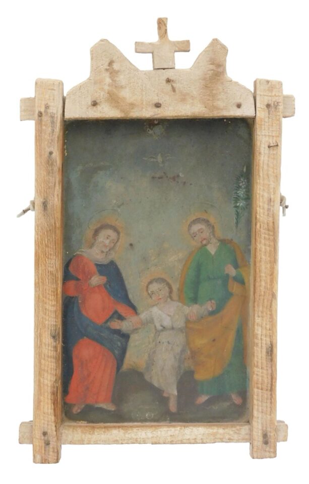 Retablo Painting On Tin.