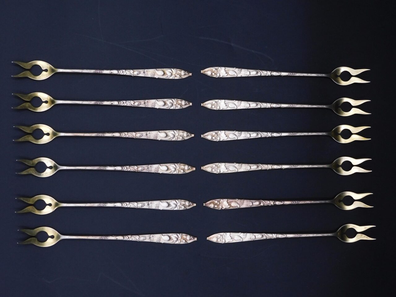 (12) Tiffany Sterling Silver Oyster Forks