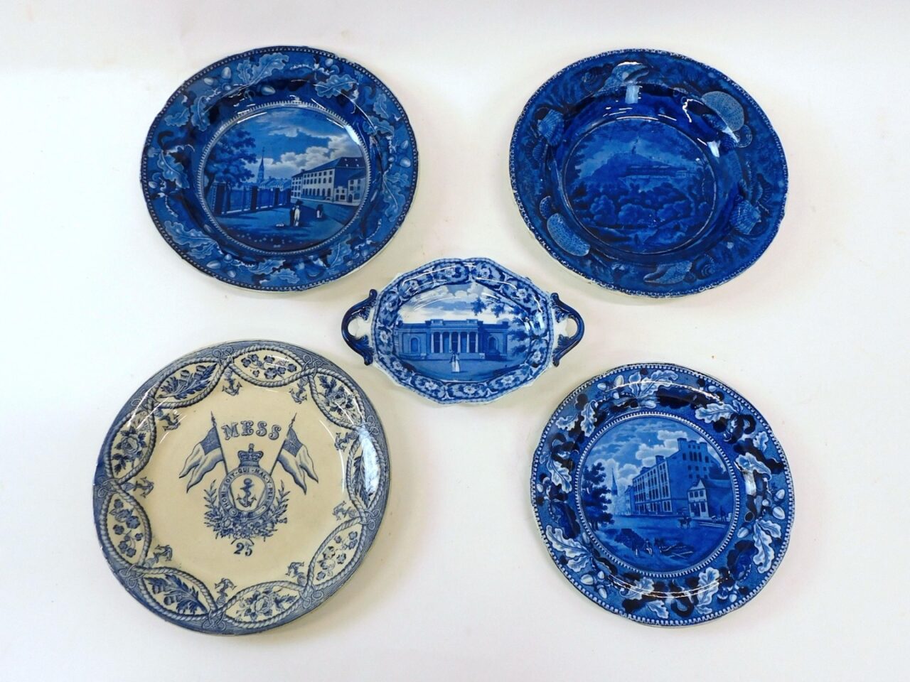 (5) Historical Blue And White Plates