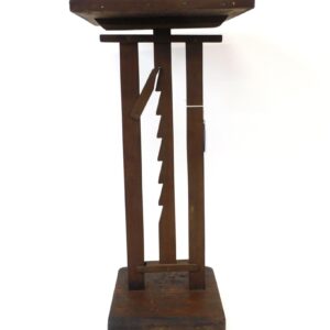 19th c Pine and Walnut Rachet Light Stand