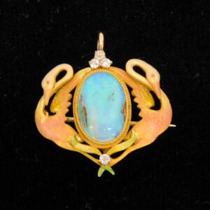 Art Nouveau 14K Gold Pendant/Brooch by Unknown Artist