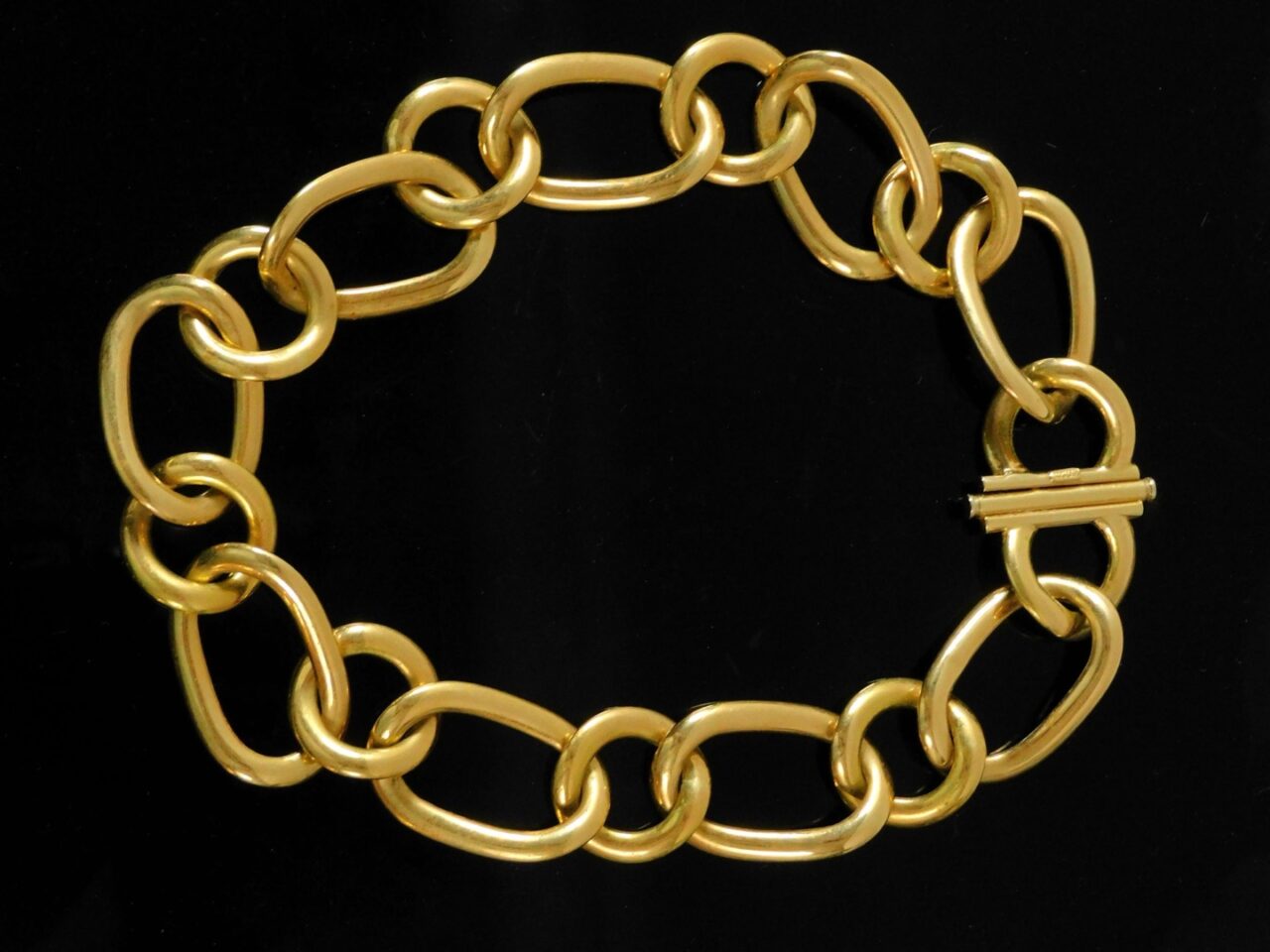 Italian 14K Yellow Gold Large Link Design Necklace