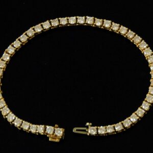 Antique Tennis Bracelet with 14K Yellow Gold and Diamonds