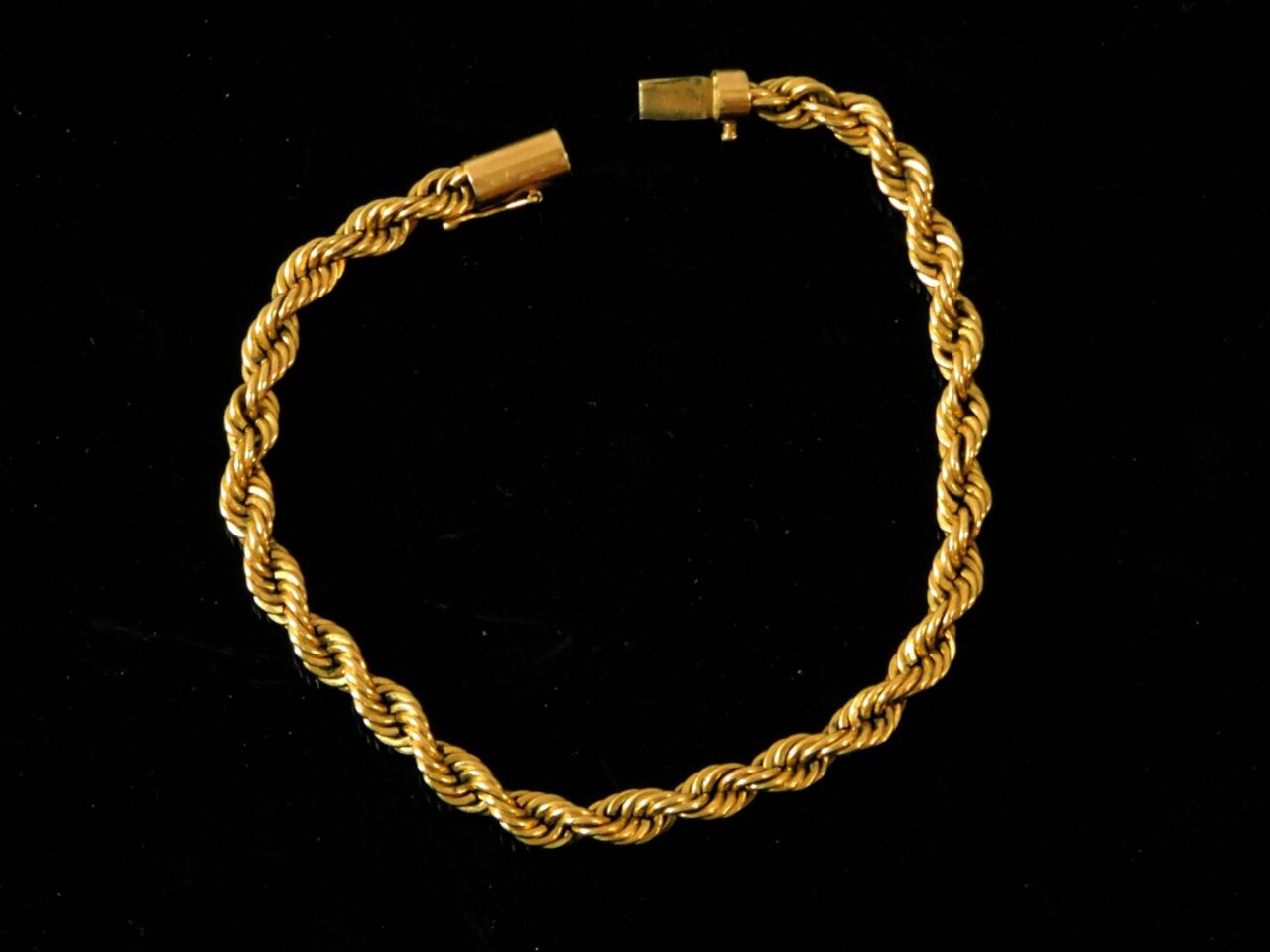 Antique 14K Yellow Gold Rope Style Bracelet