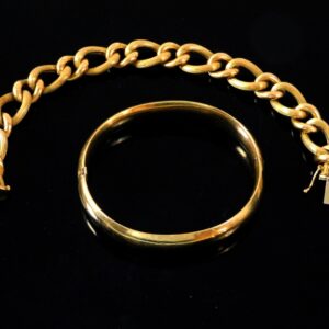 Pair of 14K Yellow Gold Link Style Bracelets