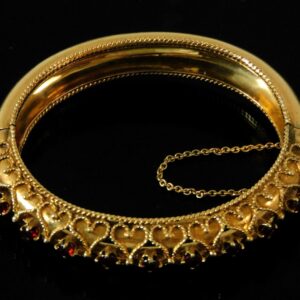 Antique 14K Yellow Gold Garnet Bracelet