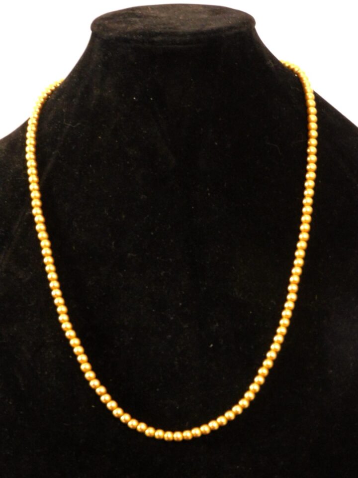 Antique 14K Yellow Gold Bead Necklace