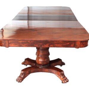 Federal Mahogany Banquet Table by Unknown Artist. 19th c. Bulbous turned shafts