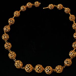 Antique 14K Yellow Gold Open Ball Necklace