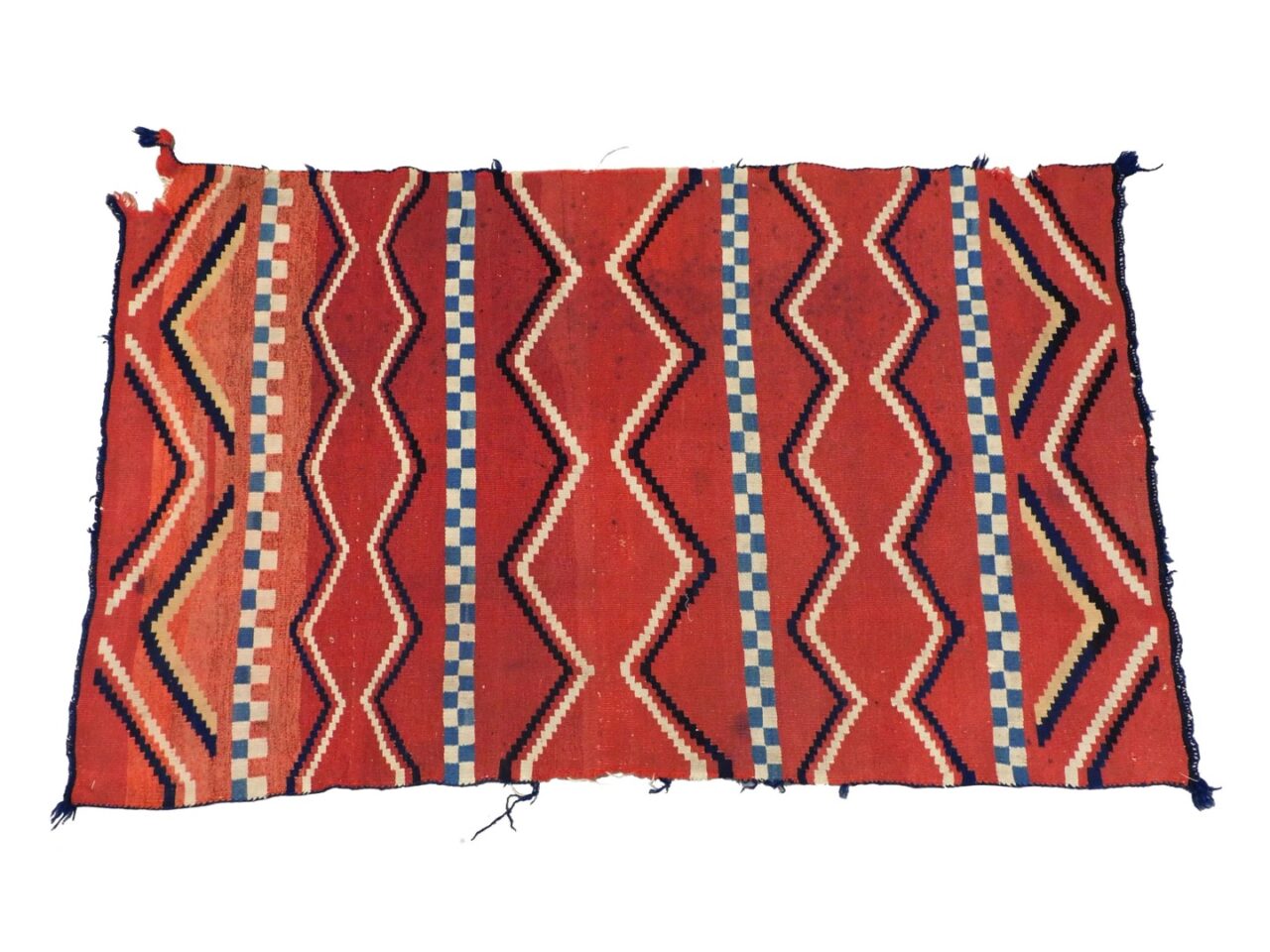 Navajo Child’s Blanket by Unknown Artist. 19th c. Classic design with 2 shades of blue