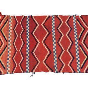 Navajo Child’s Blanket by Unknown Artist. 19th c. Classic design with 2 shades of blue