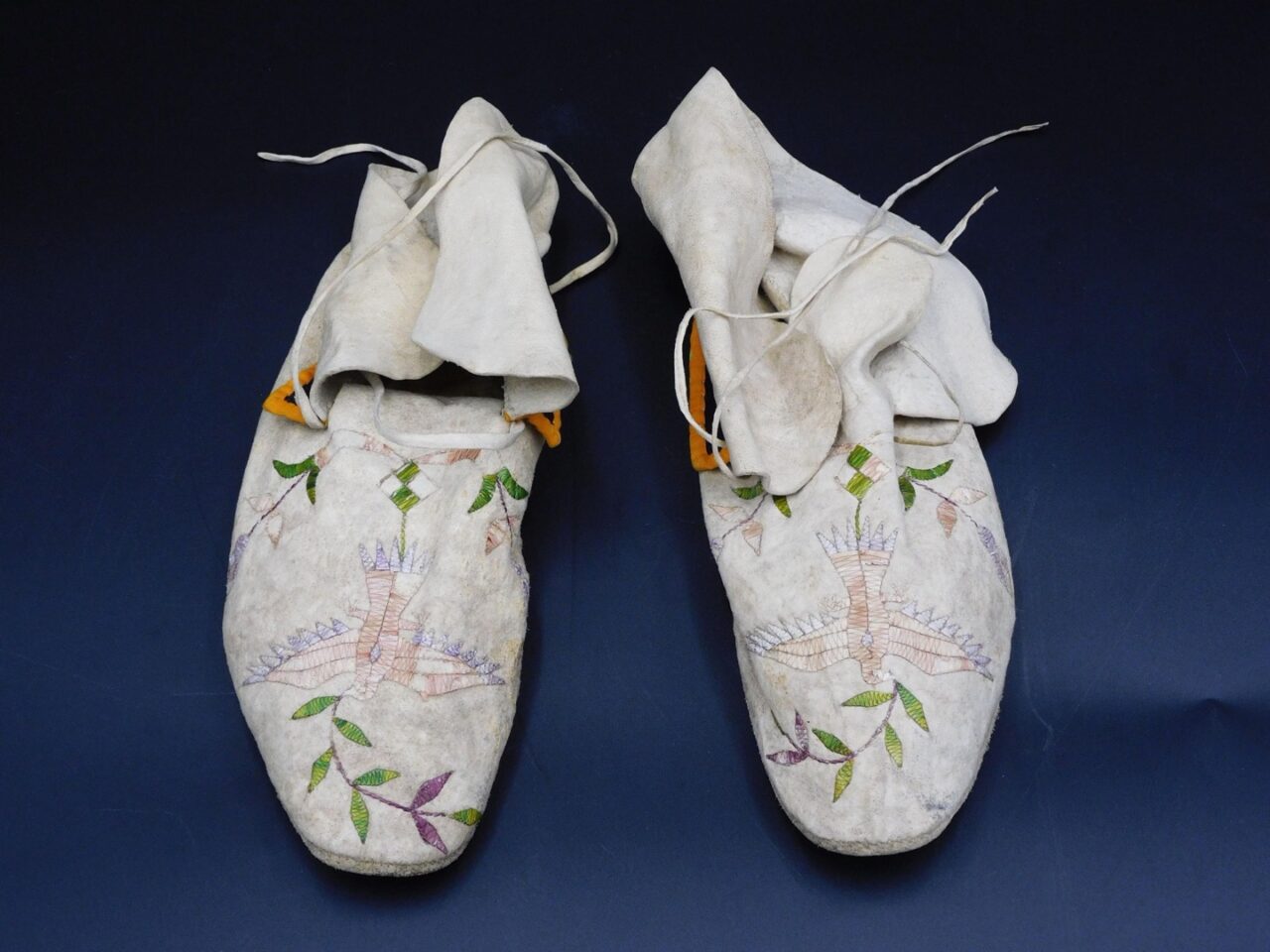 Pair Of Quillwork Moccasins by Unknown Artist