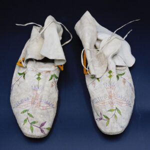 Pair Of Quillwork Moccasins by Unknown Artist