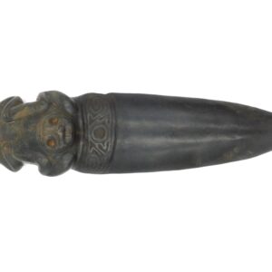 Taino Knife Form with Contorted Human Figure. c 600-1500 AD. Magnetite. Taino culture