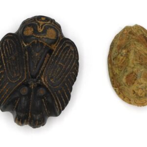 Taino Cemi-Stamps: Bird Man & Zoomorphic Transition. c 600-1500 AD. Length 3.5" & 2.5". Taino culture