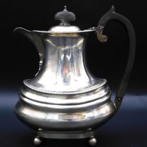 London 1911 English Silver Teapot with Ebony Handle and Finials by Unknown Artist