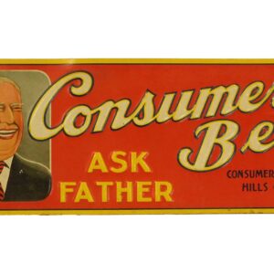 Embossed Tin Consumer's Beer Sign