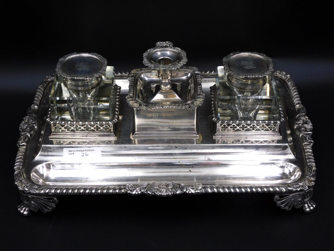 English Sterling Silver Inkstand.