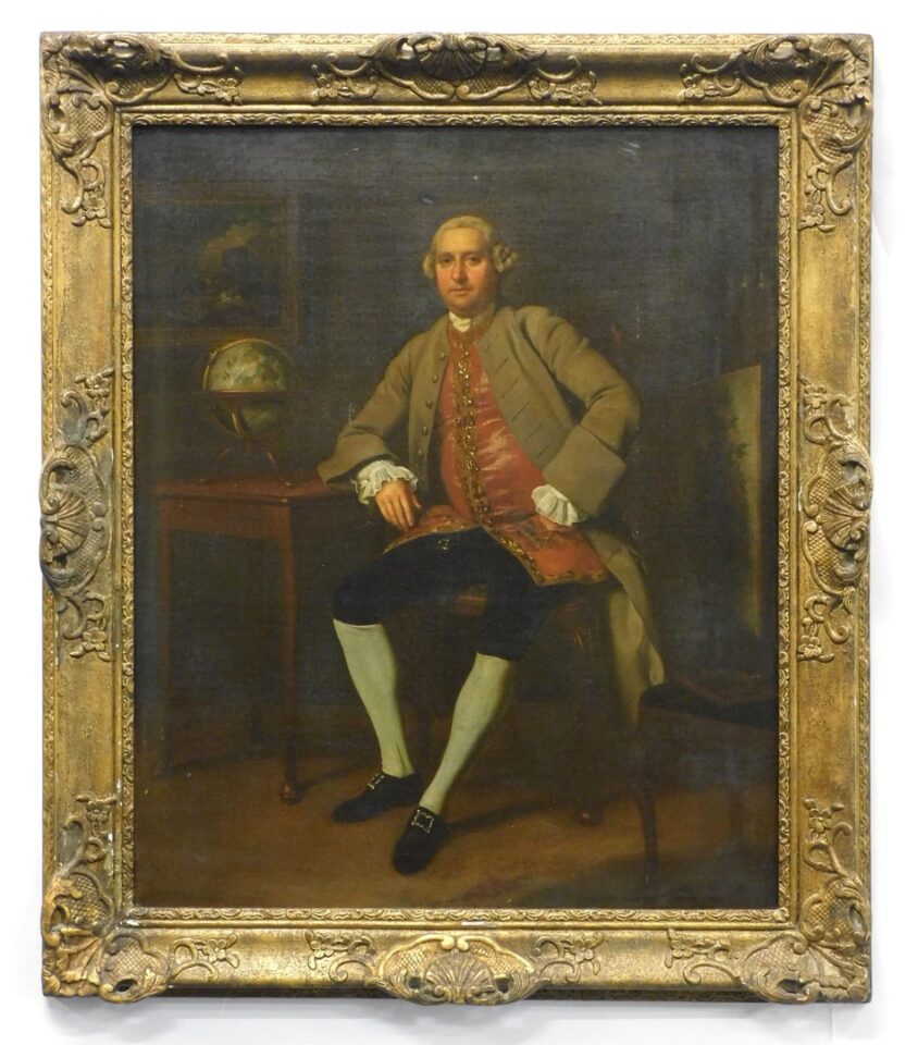 Francis Hayman. 18th c. Oil Portrait "Sir Joseph Banks".