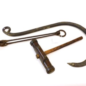 19th Century Nautical Tools and Iron Hook by Unknown Artist