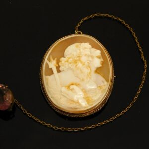 10K Gold Tested Shell Carved Cameo.