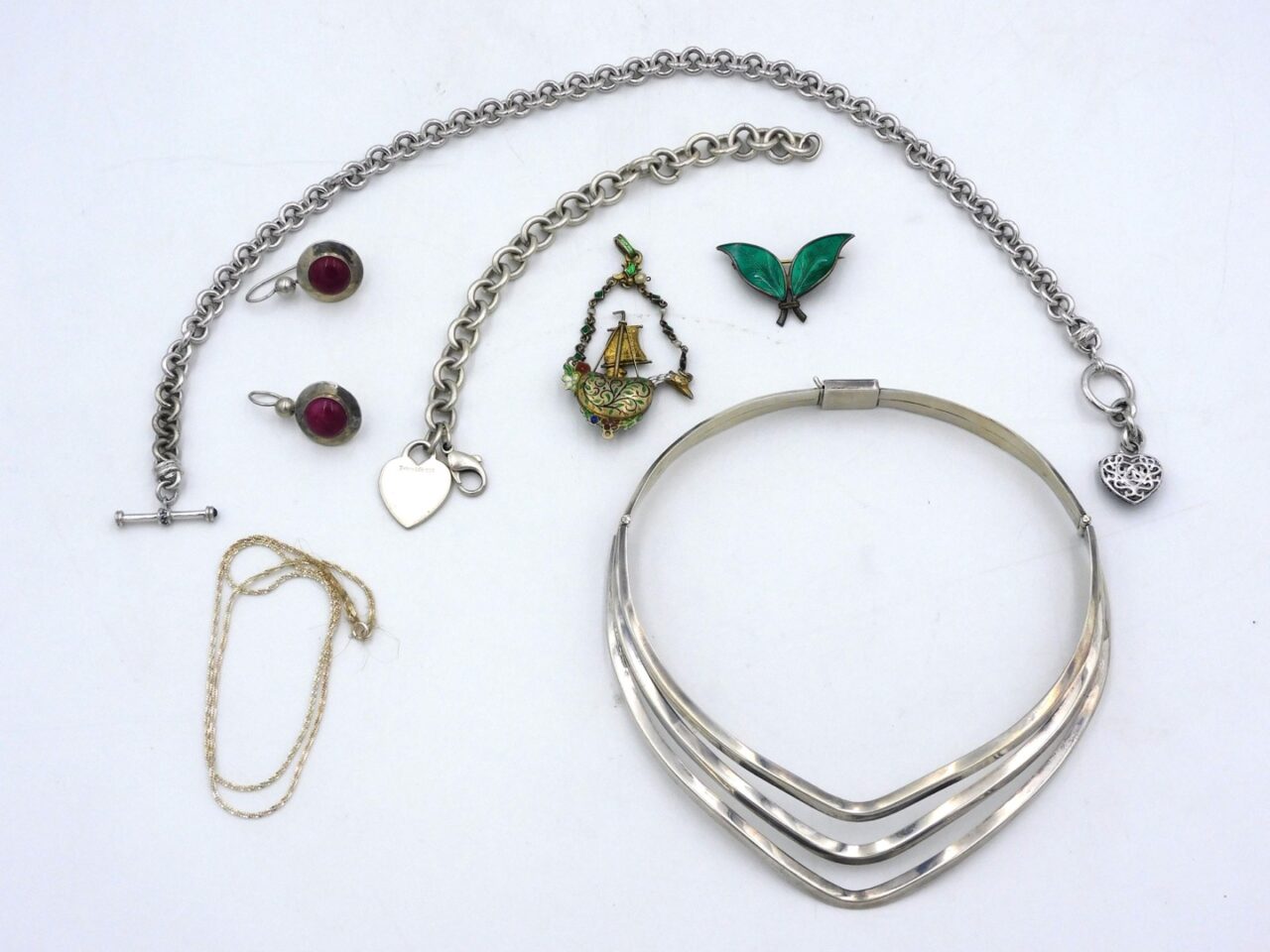 (7) Piece Lot Of Sterling Silver Jewelry.