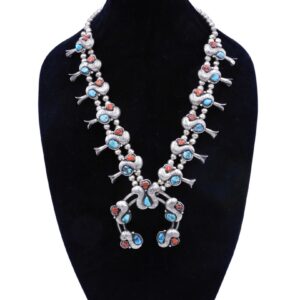 Navajo Silver Squash Blossom Necklace