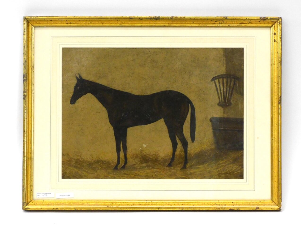 19th c. Folk Art Portrait Of A Horse by English School.