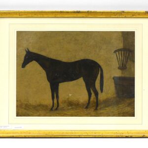 19th c. Folk Art Portrait Of A Horse by English School.