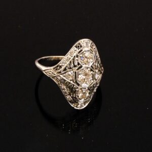 14K Gold And Diamond Ladies Ring.