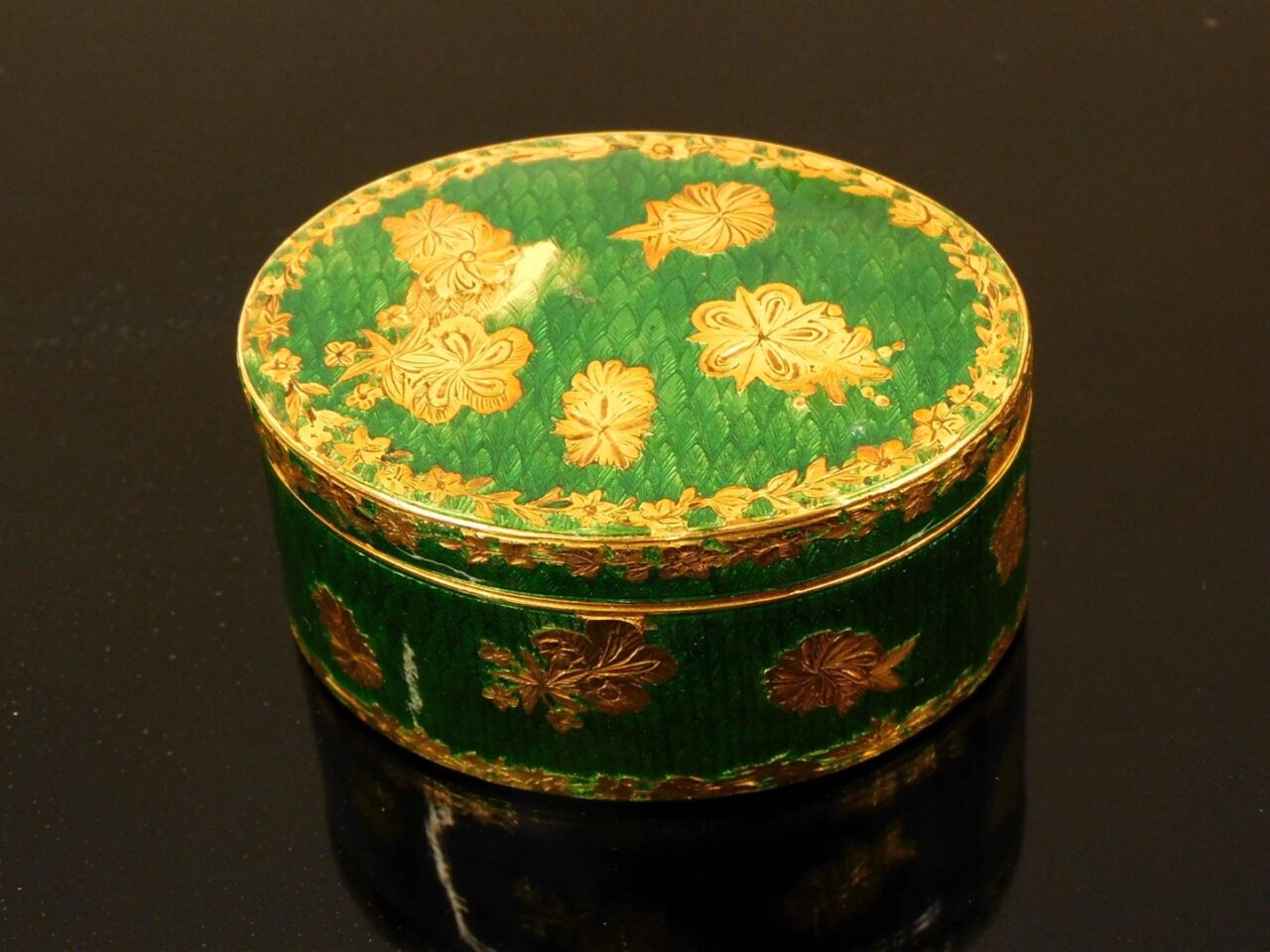 14K Gold Enameled Box.