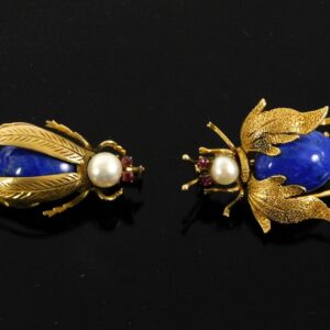 (2) 14K Gold Insect Brooch Pins.