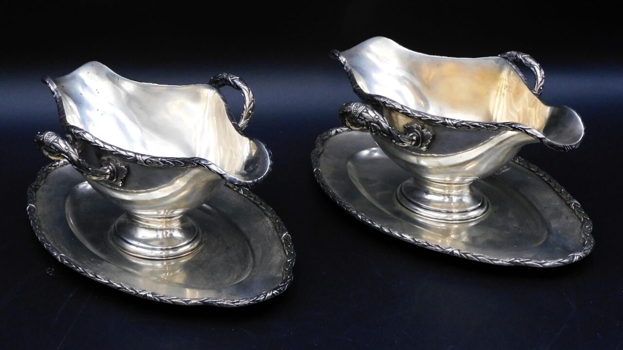 Pair Of Silver Sauceboats.