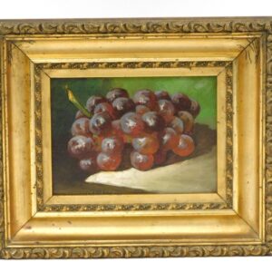 George Whitaker (1841-1916) "Grapes" Oil Painting on Canvas 19th Century.